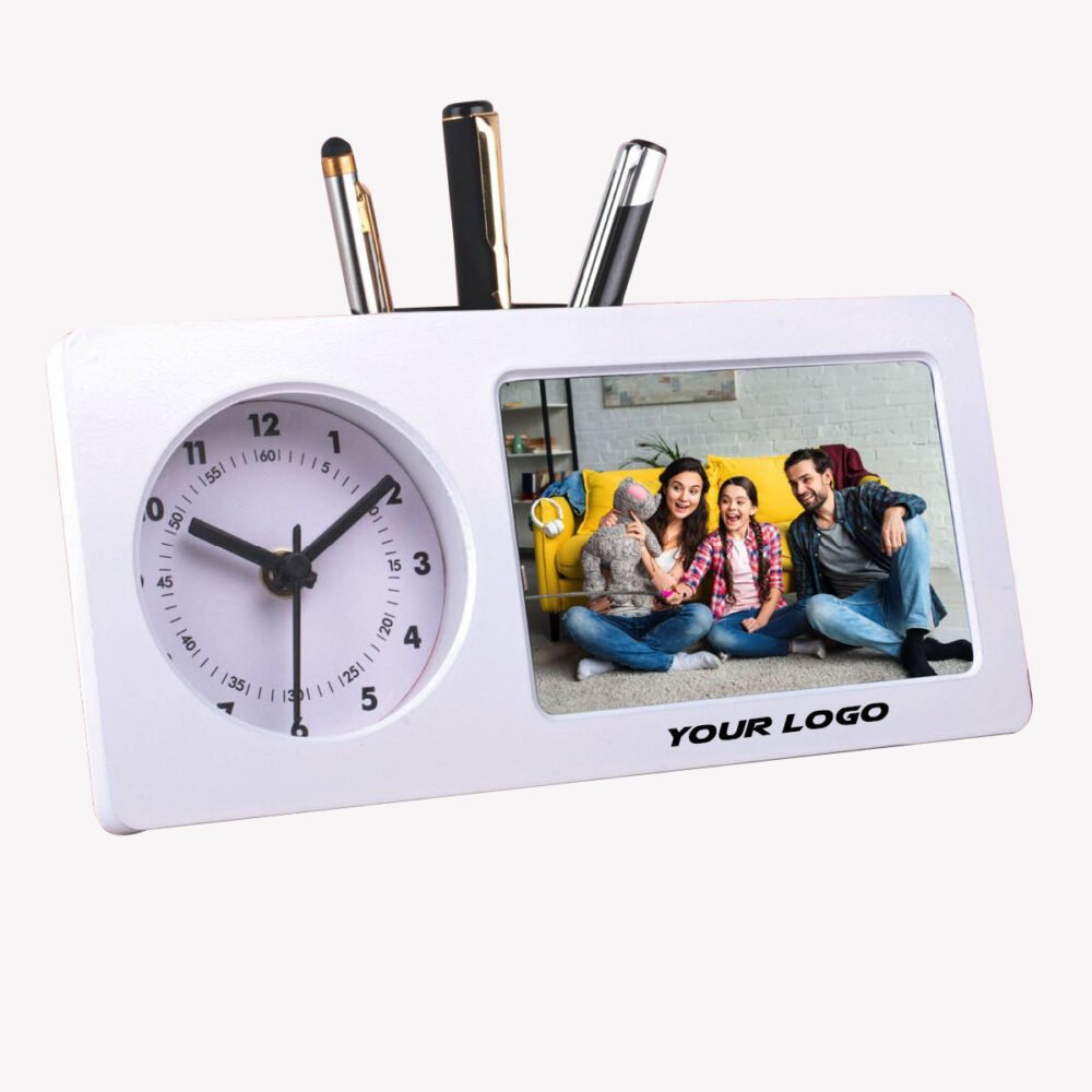 Large Table Clock With Photo Frame And Tumbler