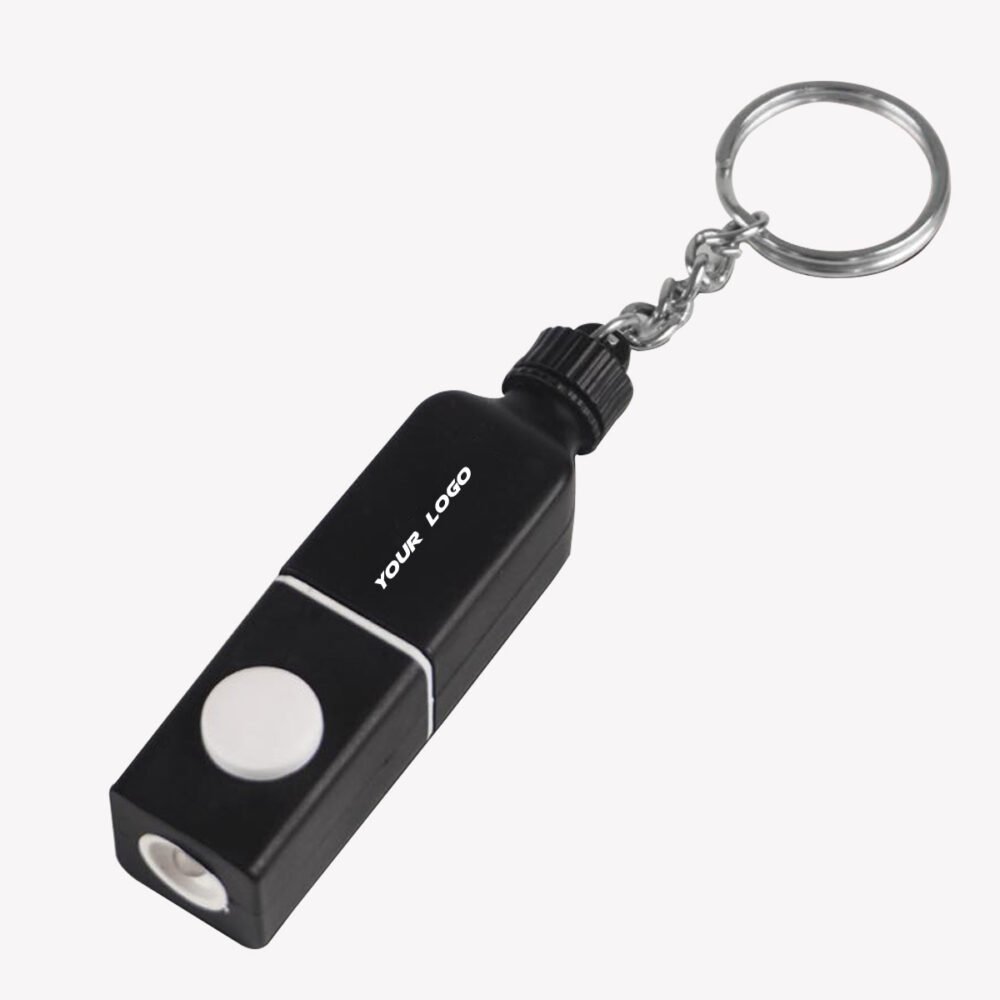 Bottle Shape Keychain With Torch & Glowing Logo