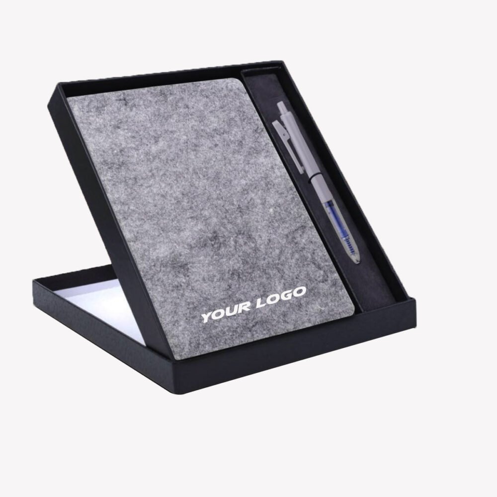 Ecofelt A5 Notebook Gift Set with Paper Clip Gel Pen