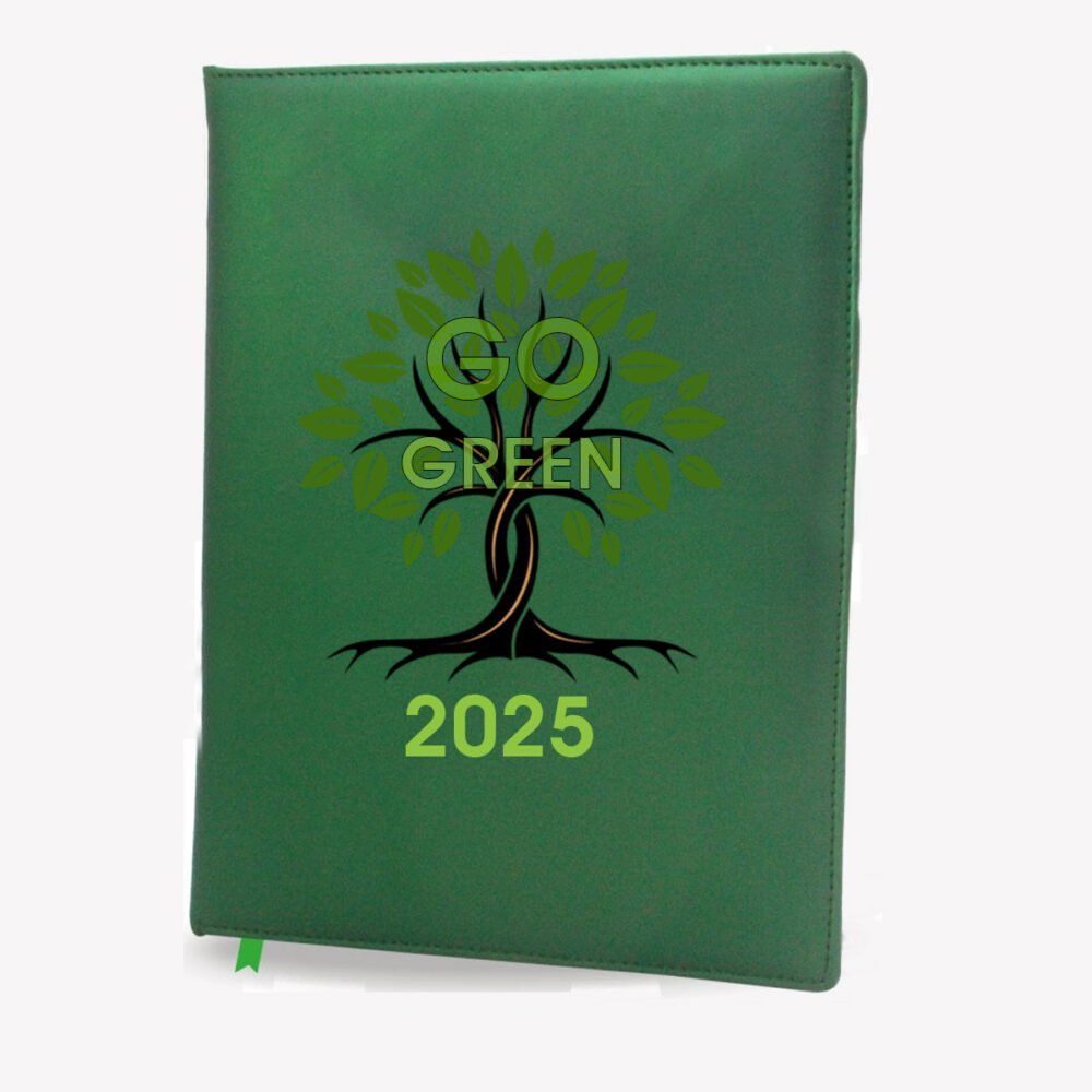 B5 Go Green Leather Diary with Planner