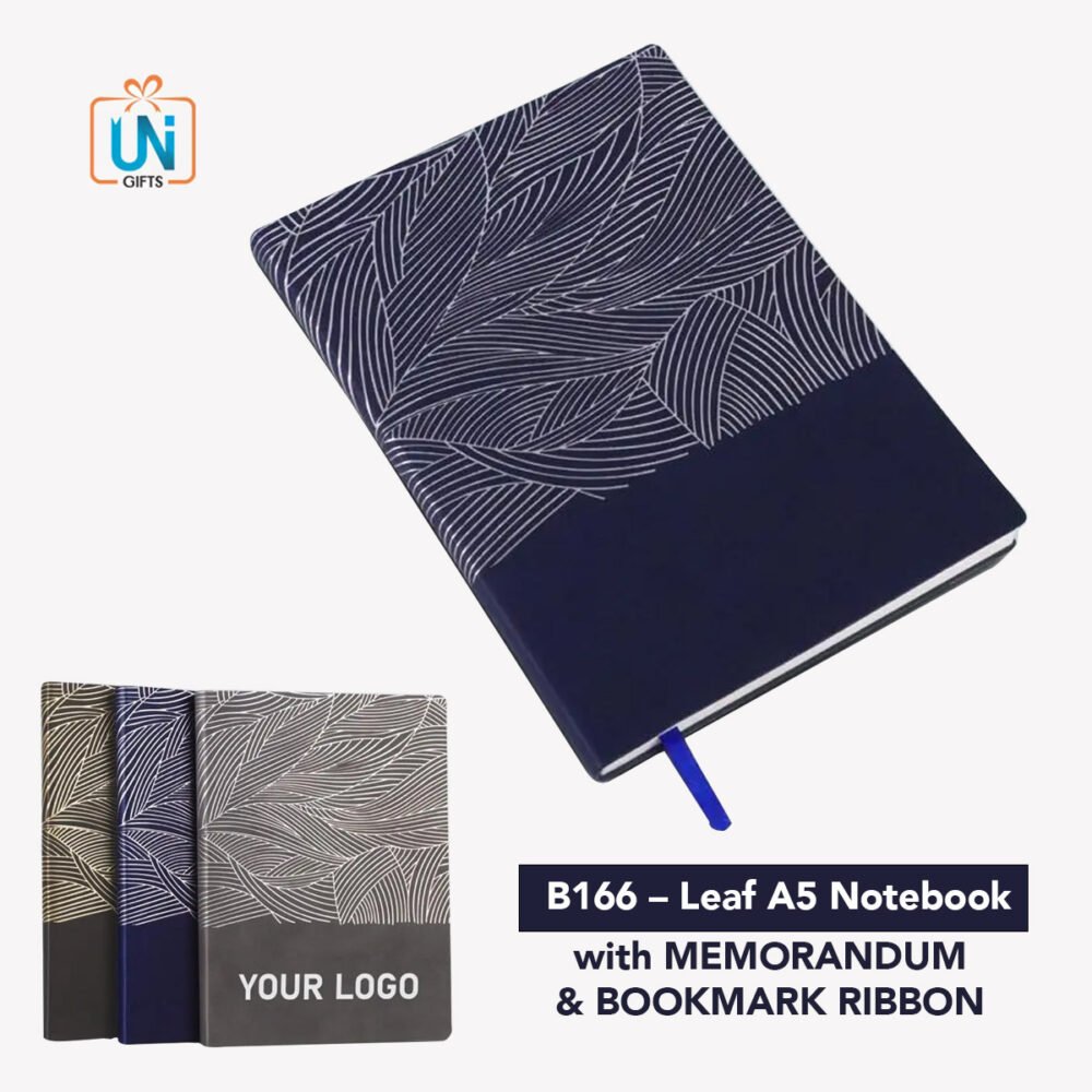 B166 – Leaf A5 Notebook with Memorandum and Bookmark Ribbon