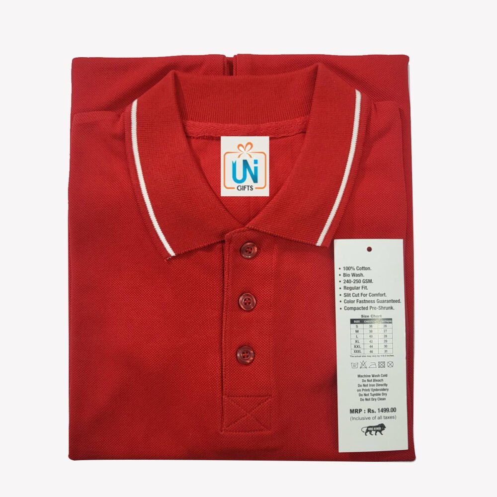 Tipping Polo T-Shirt, Red Color