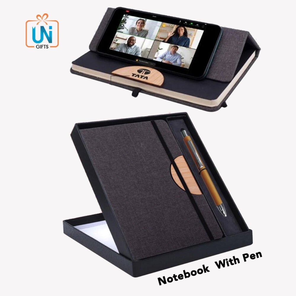 Q125 – Notebook Gift set Eco: D Style Bamboo Note Book With Bamboo / Cork Pen