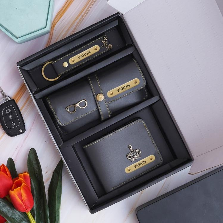 Personalized Gift for Men – Customized 3 in 1 Leather Combo