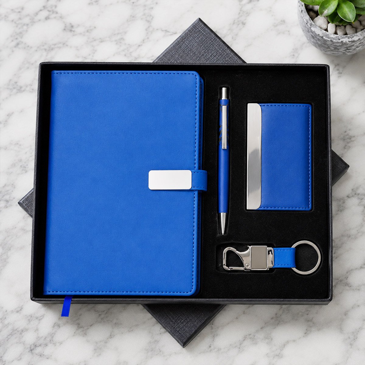 4 in 1 Corporate Gift Combo – Diary, Pen, Card Holder & Keychain