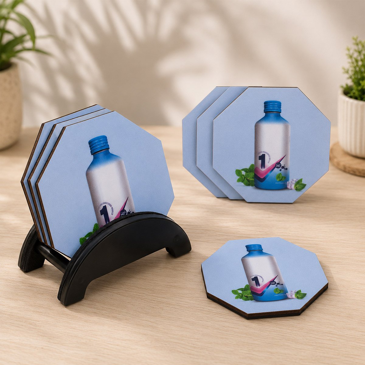 Brando Hex Wooden Coaster Set