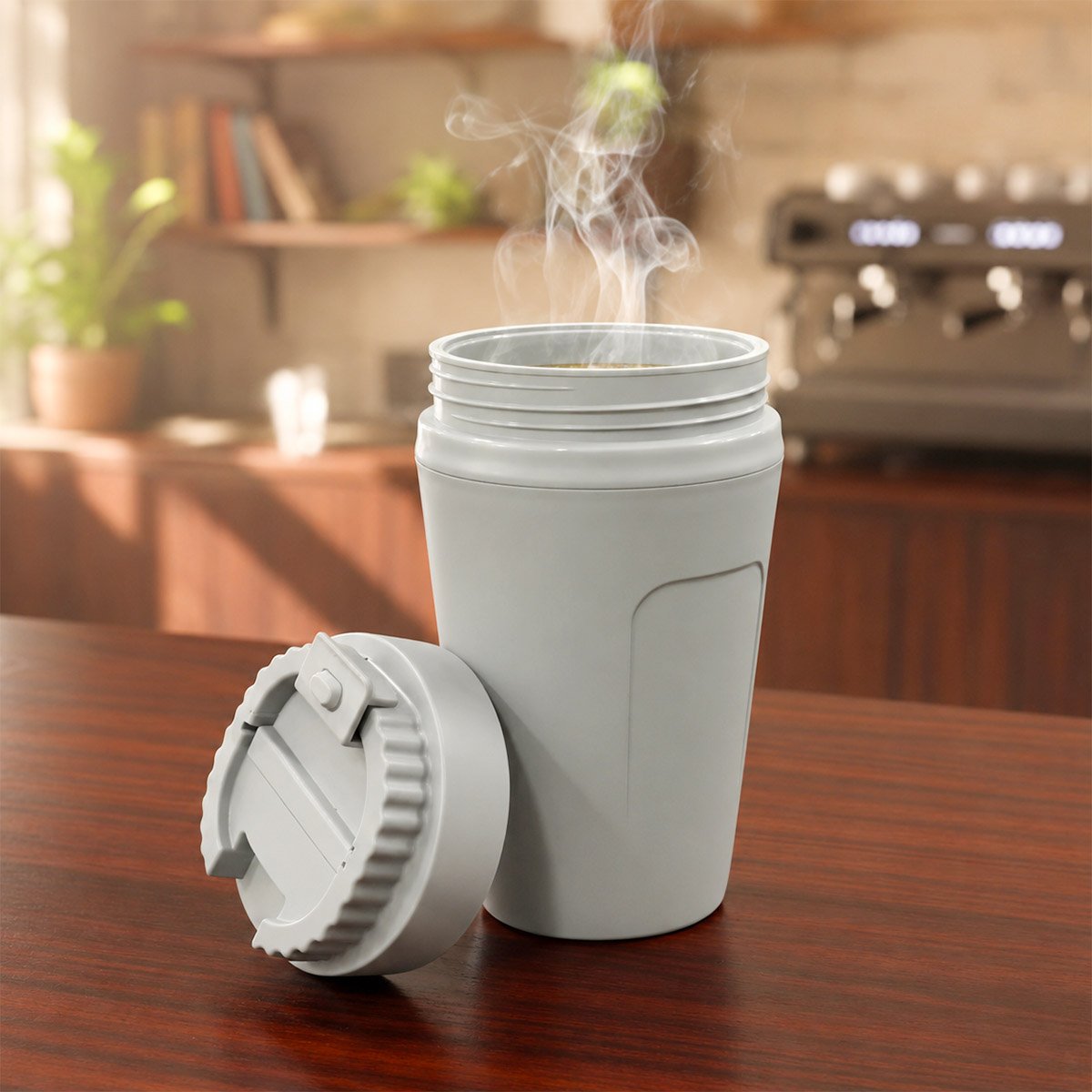 Cafe Cup: Double Wall Insulated Steel Mug with Flip-Top Lid – Premium Corporate Gift