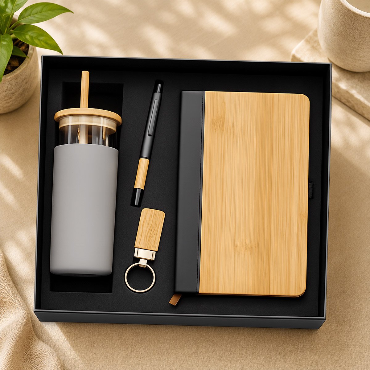 Eco Friendly Corporate Gift – Premium 4-in-1 Bamboo Gift Set