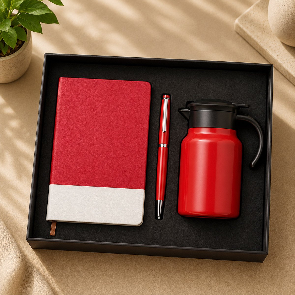 Premium Corporate Gift Set with Notebook, Metal Executive Pen, Coffee Mug