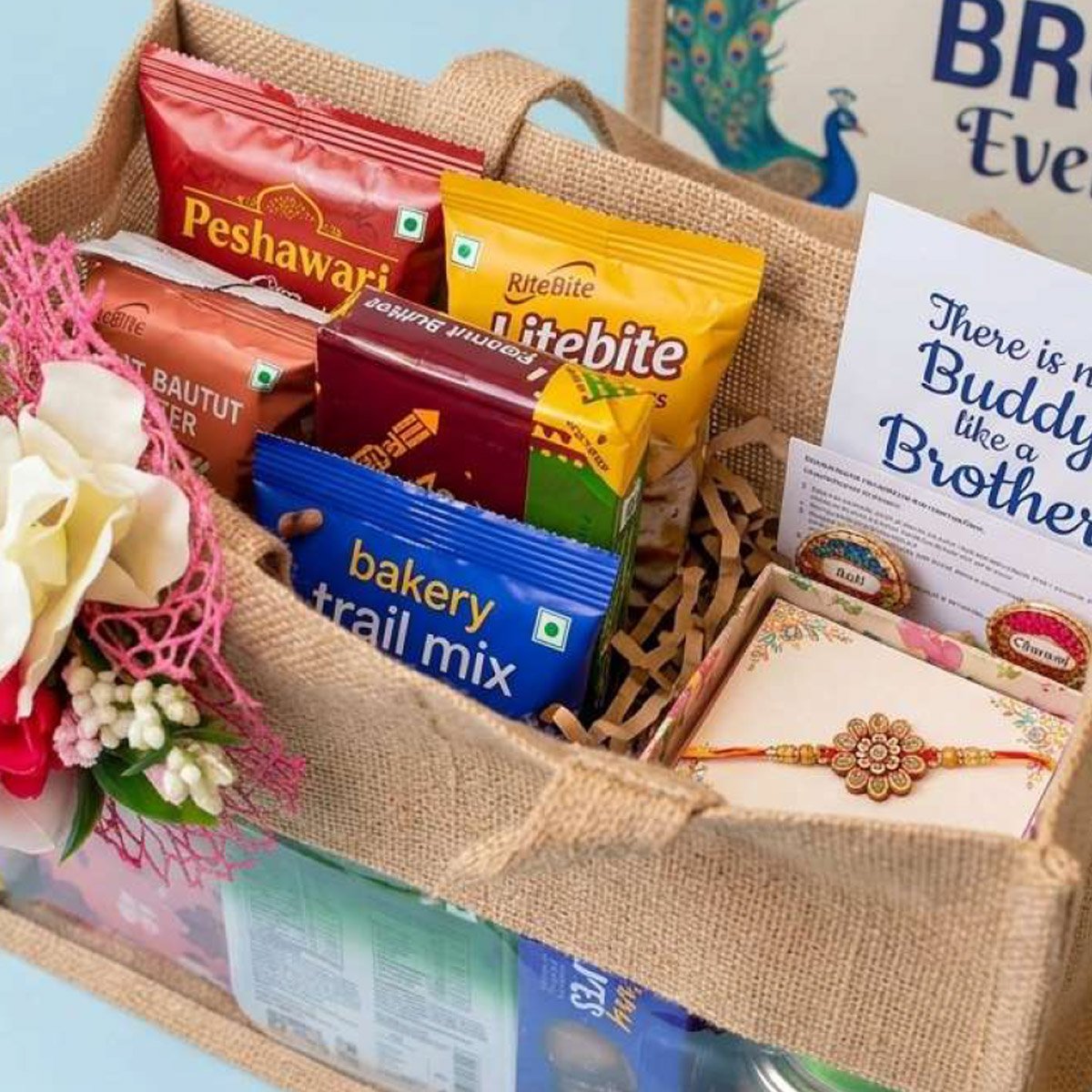 Customized Diwali Gift Hamper with Healthy Snacks & Personalized Greeting Card