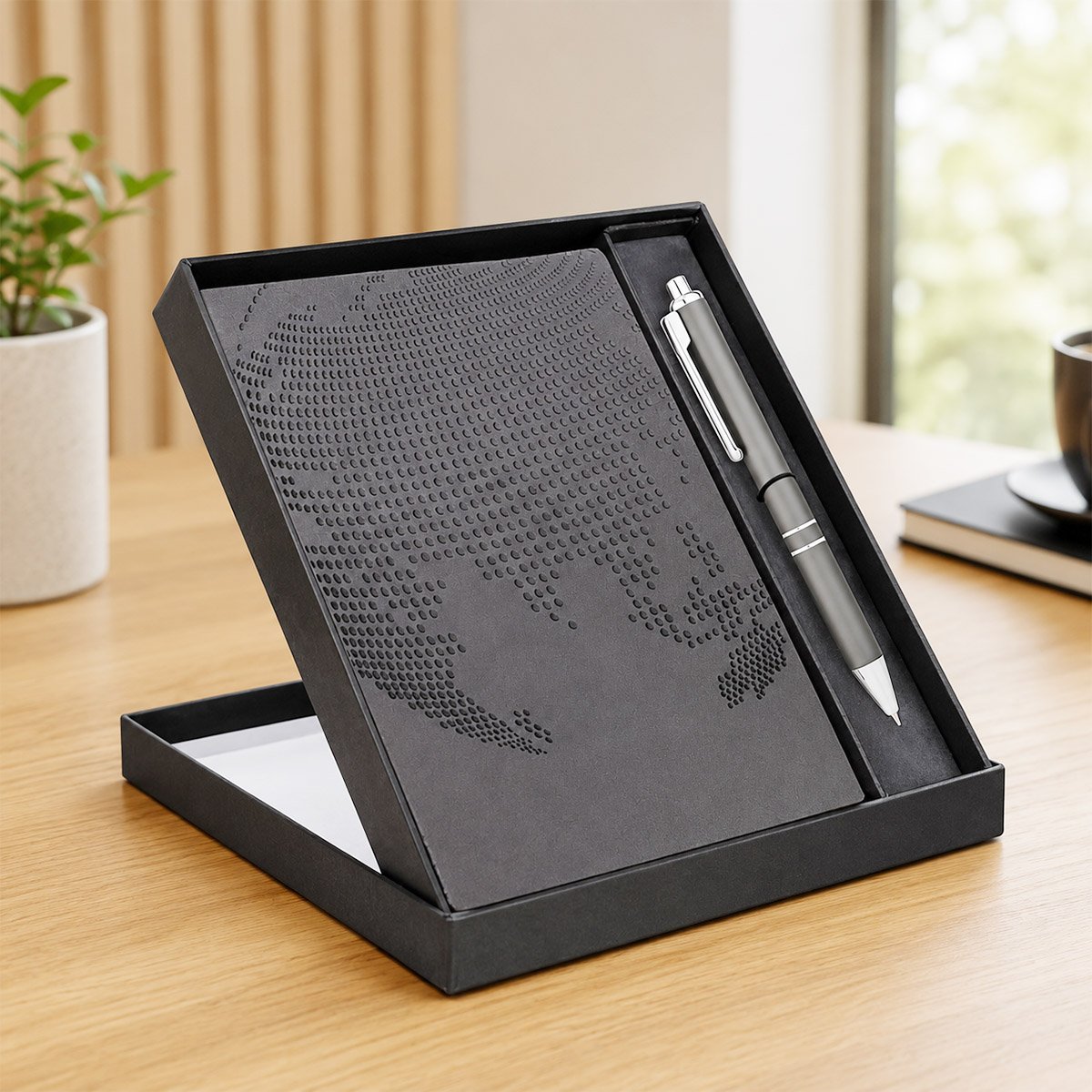 Premium Corporate Gift: A5 Globe Notebook Gift Set with Pen