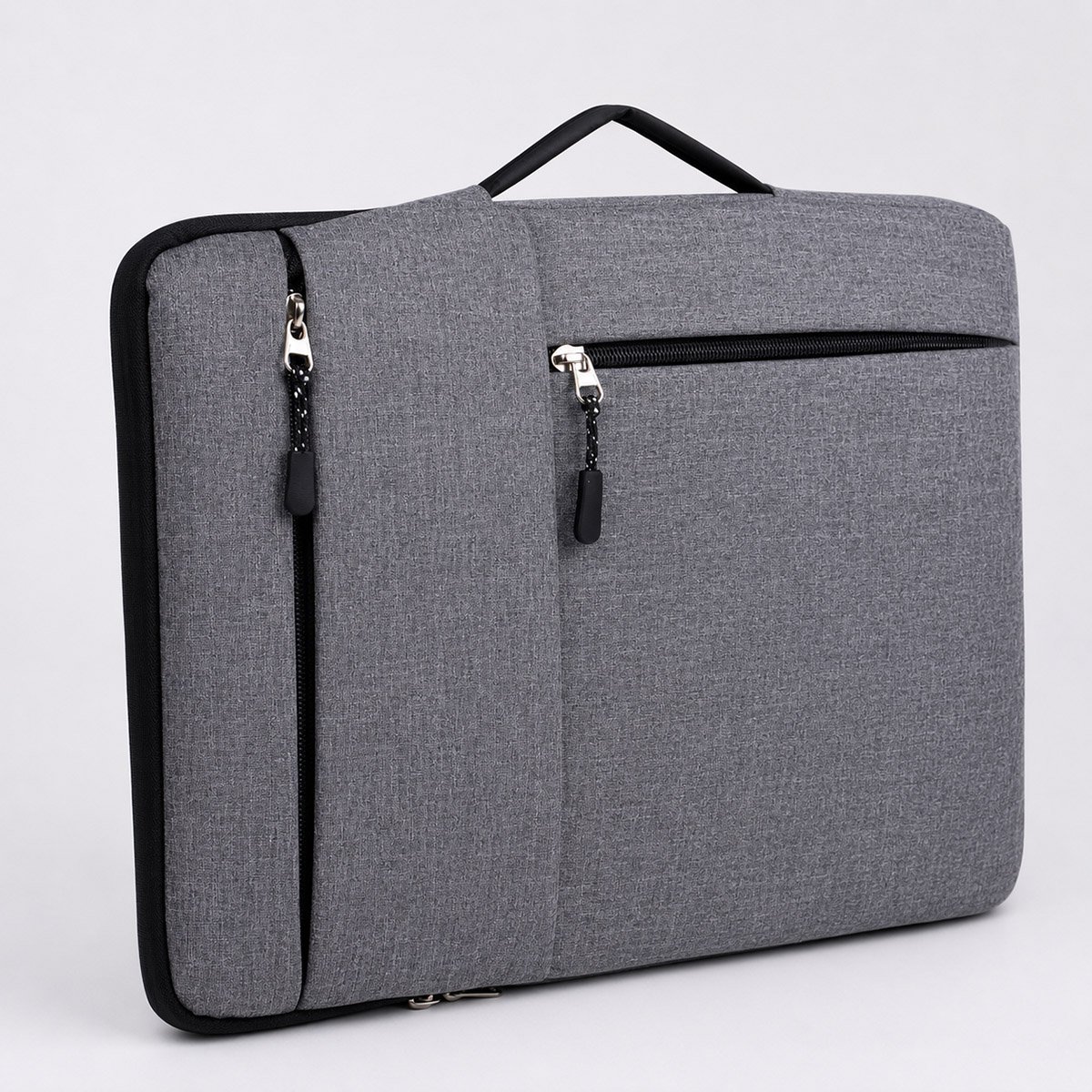 Laptop Sleeve with Pull-Out Handle, 2 Outside Zipper Pockets – Corporate Gift