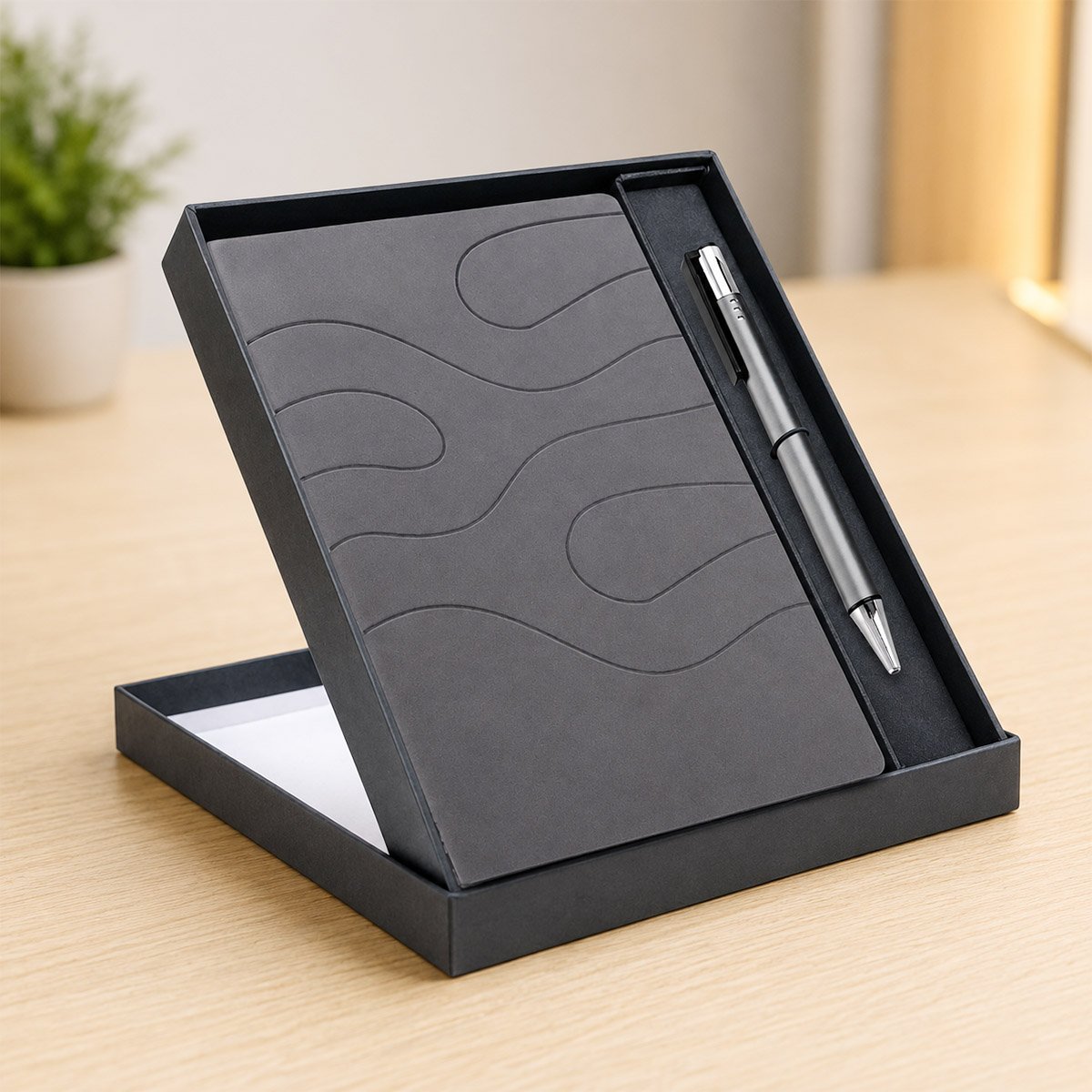 Corporate Gift Ribbon Notebook Gift Set: A5 Ribbon Notebook with Classy Metal Pen