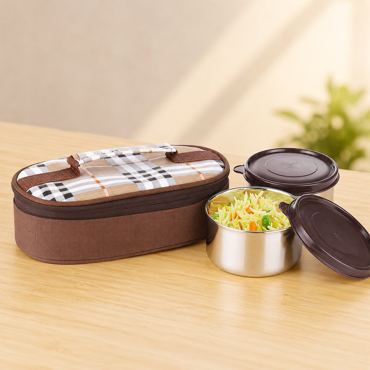 Corporate Gift Lunch Bag with 2 SS Round Containers